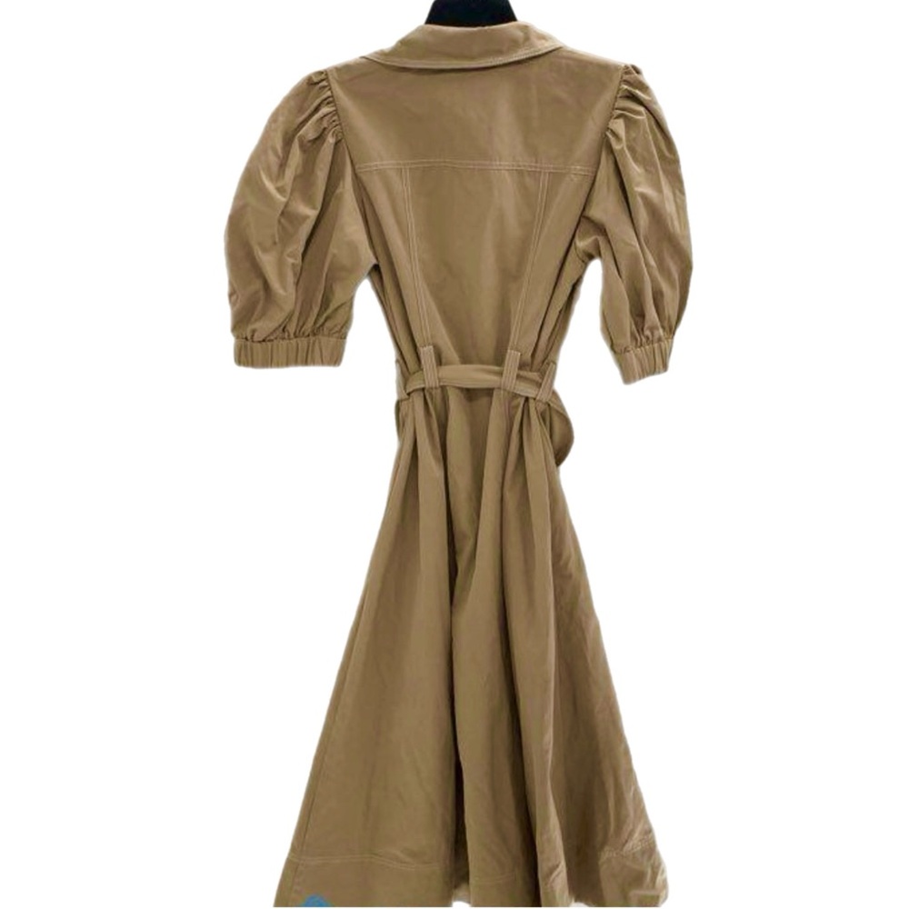 NEW Aje Tan Puff Sleeve Woodland Utility Midi Dress - Picture 4 of 7